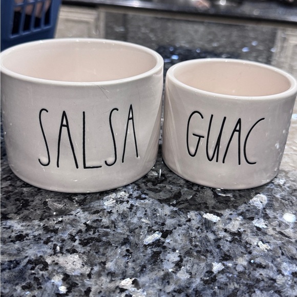 🌶️🥑 Fun Cool Rae Dunn White Ceramic Salsa and Guac Bowls 🌶️🥑 - Picture 5 of 14